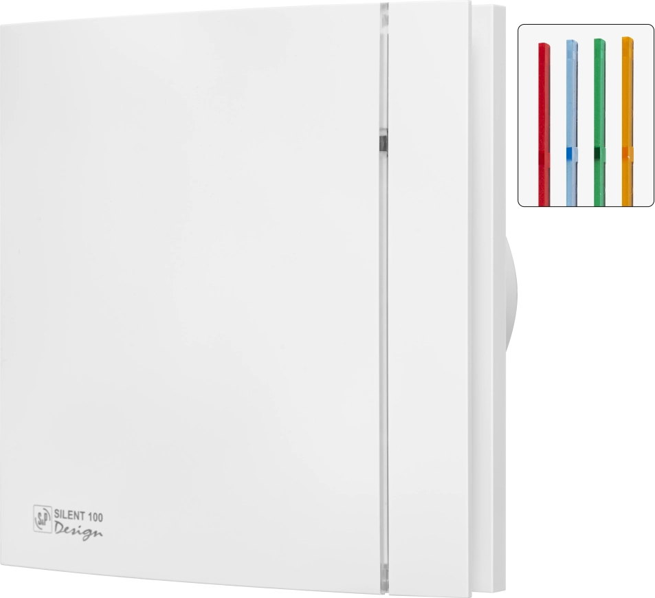 Фото: Вентилятори для ванних кімнат, SILENT-100 CZ MATT WHITE DESIGN-4C (220-240V 50HZ)