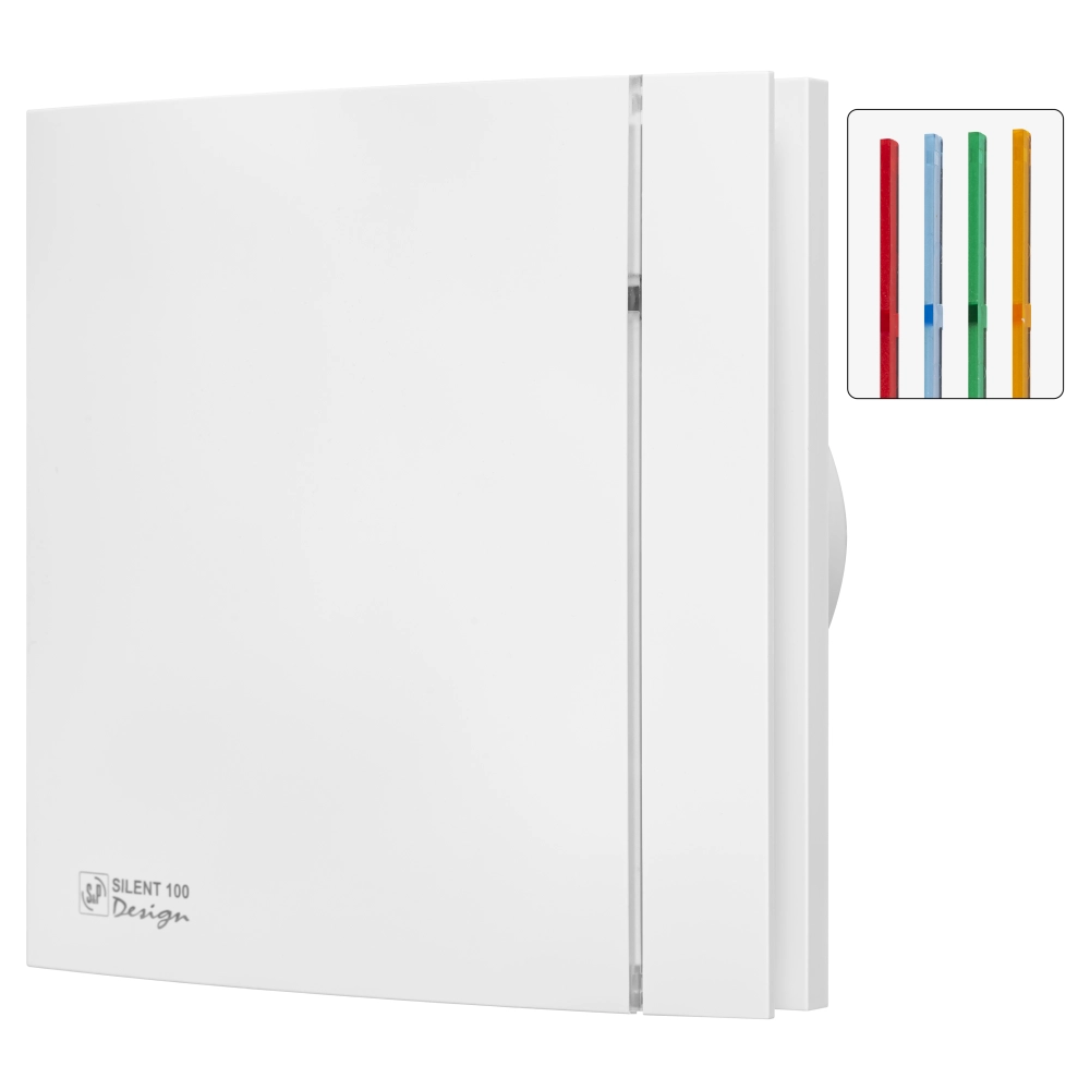 Фото: Вентилятори для ванних кімнат, SILENT-100 CZ MATT WHITE DESIGN-4C (220-240V 50HZ)